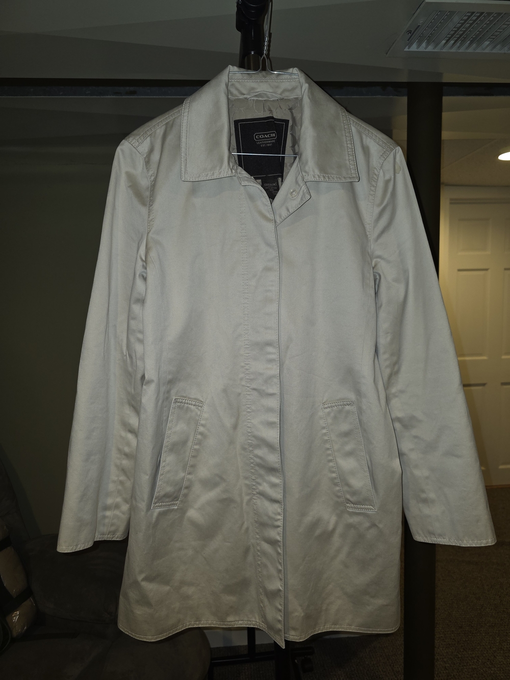 Coach Beige Single-Breasted Trench Coat - Picture 2 of 6